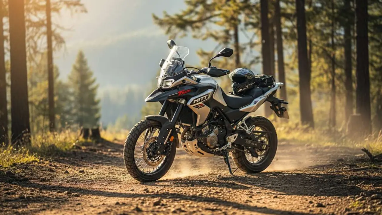  Moto MITT T-Rox 125 2026 en campo abierto mostrando su potencia y dise&ntilde;o ideal para aventuras campestres &mdash; Imagen generada por IA 