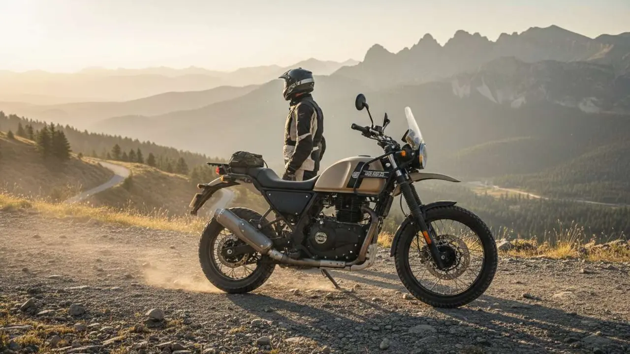  Nueva Royal Enfield Himalayan 750 mostrando sus novedades para aventuras todoterreno y dise&ntilde;o mejorado &mdash; Imagen generada por IA 
