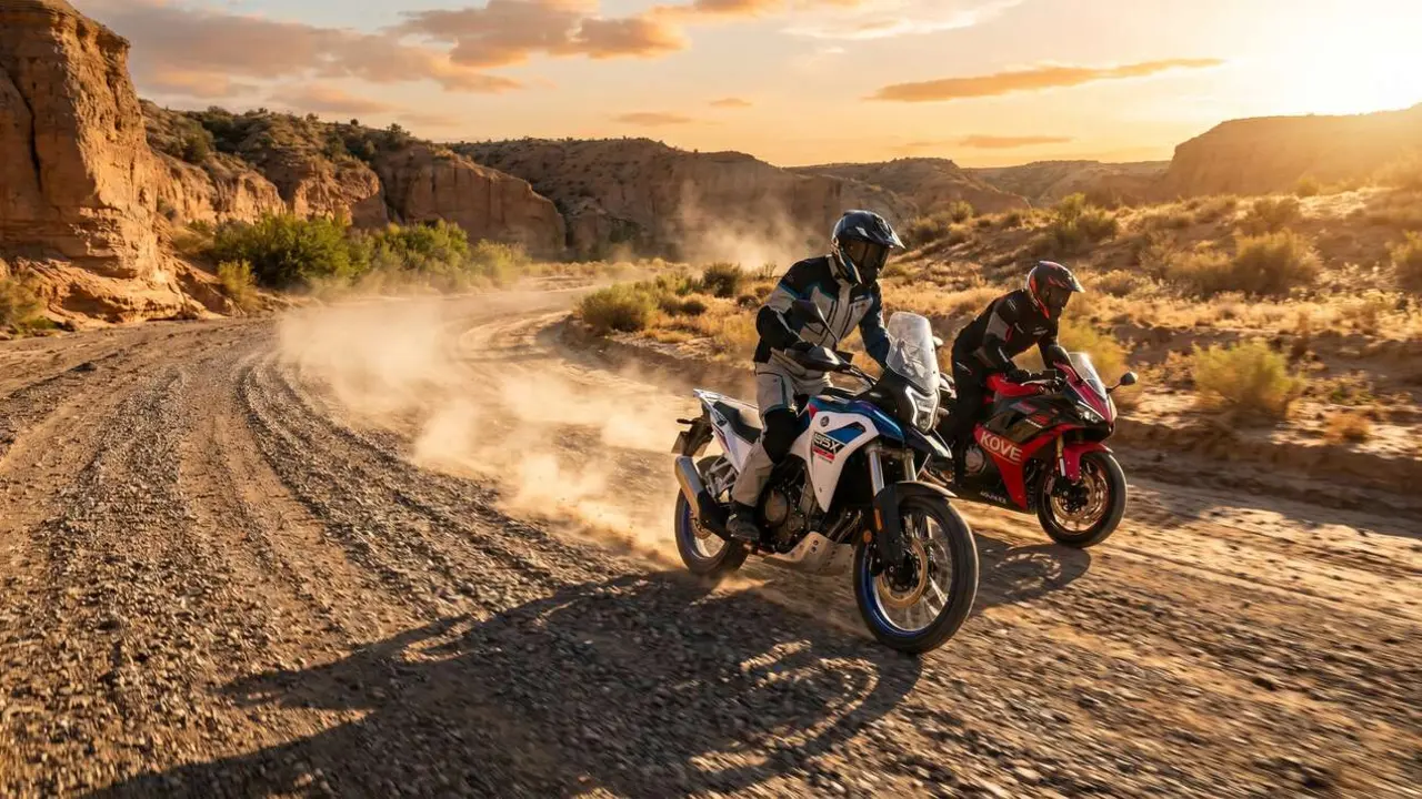  Kove 625X y 450RR motos chinas econ&oacute;micas por menos de 7.000 euros con gran rendimiento y dise&ntilde;o moderno &mdash; Imagen generada por IA 