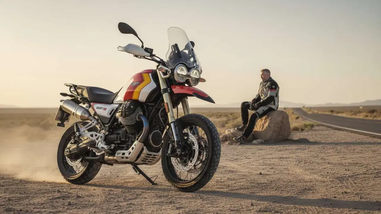  Moto Guzzi V85 TT con dise&ntilde;o renovado estilo ochentero y esp&iacute;ritu rally para aventura y pasi&oacute;n por las motos cl&aacute;sicas &mdash; Imagen generada por IA 