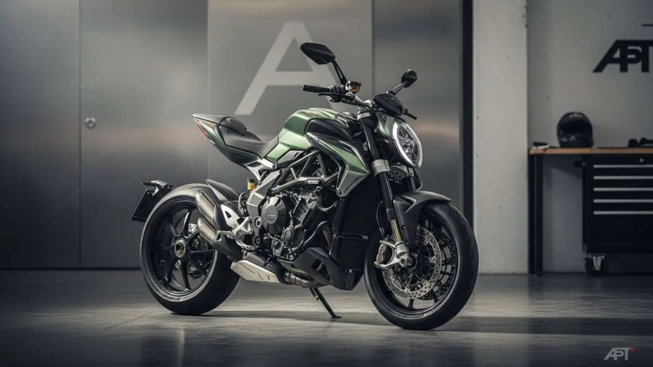  MV Agusta Brutale 1000 ABT destacando su dise&ntilde;o italiano y rendimiento con tecnolog&iacute;a alemana avanzada en motocicletas deportivas &mdash; Imagen generada por IA 