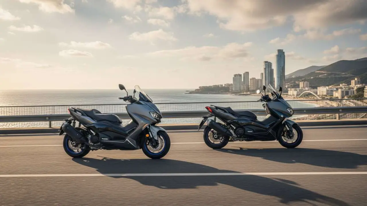  La Voge SR450X comparada con Yamaha TMAX muestra calidad y precio competitivo en motos urbanas deportivas &mdash; Imagen generada por IA 