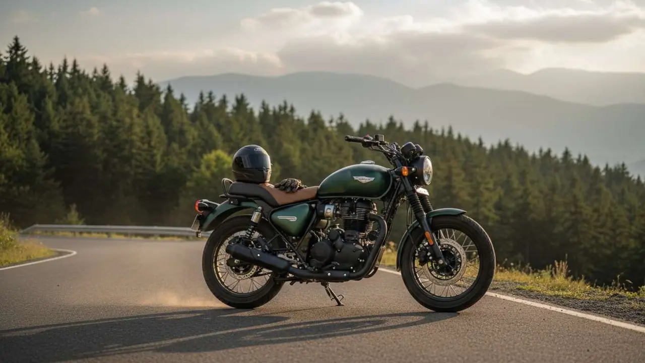  Nueva Royal Enfield Hunter 350 2027 en acci&oacute;n mostrando sus caracter&iacute;sticas y novedades clave para motociclistas &mdash; Imagen generada por IA 