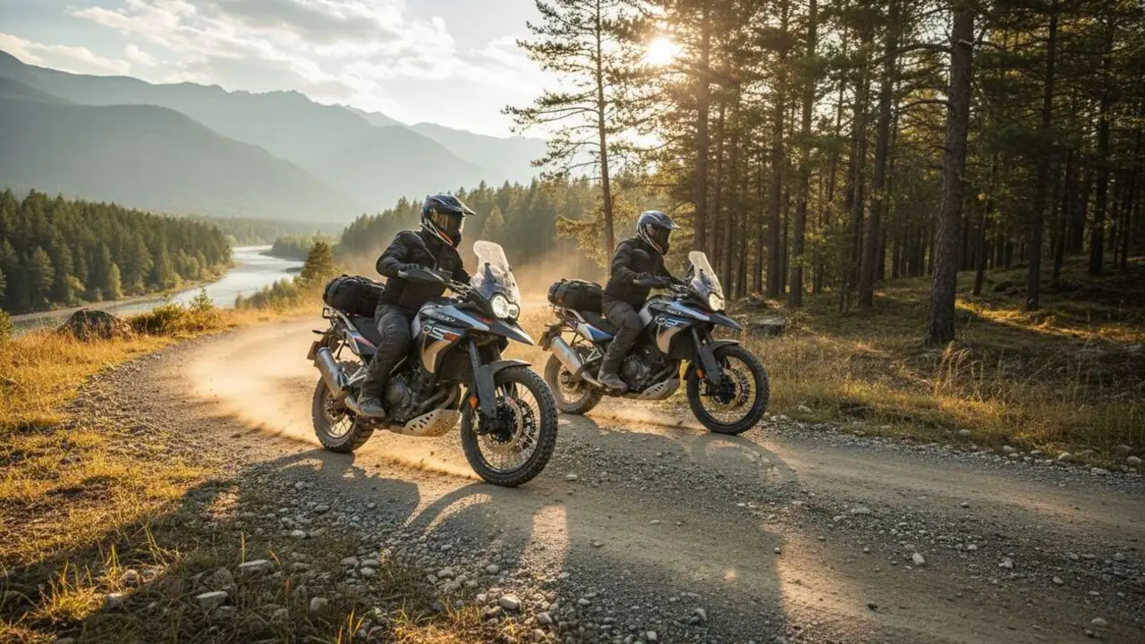  Comparativa Voge DS525X y CFMoto 450MT las mejores motocicletas trail chinas de 500 cc en rendimiento y dise&ntilde;o &mdash; Imagen generada por IA 