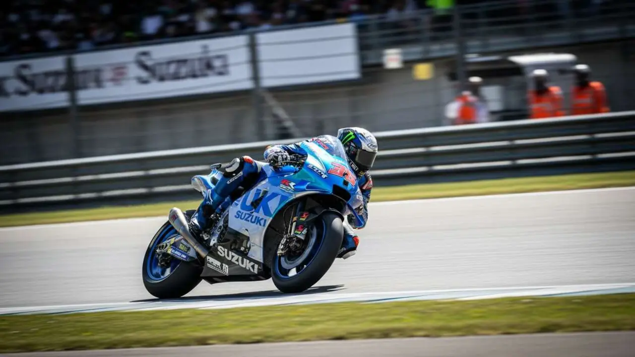  Suzuki sorprende en MotoGP 2024 con su rendimiento excepcional y estrategia innovadora en la competici&oacute;n mundial &mdash; Imagen generada por IA 