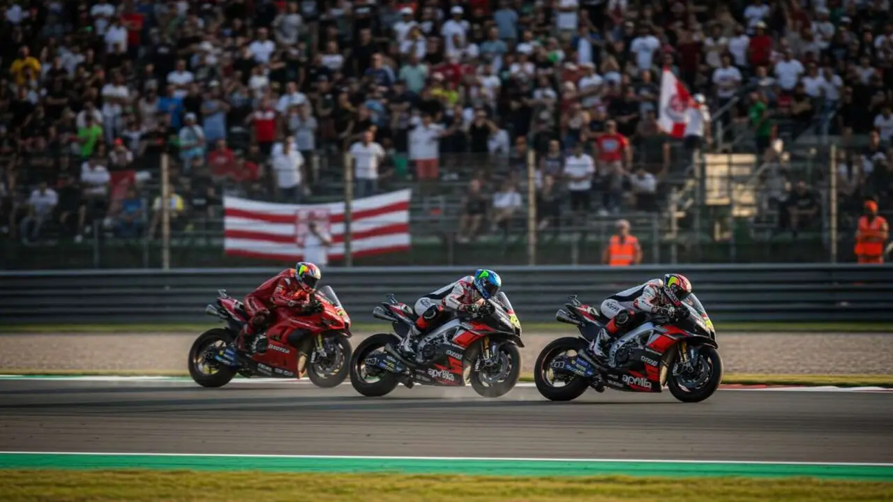  Aprilia sorprende rompiendo el dominio de Ducati en el Gran Premio de MotoGP en Mugello con una victoria inesperada &mdash; Imagen generada por IA 