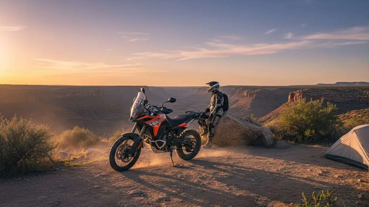  Motocicleta Voge 800 Rally en acci&oacute;n mostrando dise&ntilde;o y confort ideal para aventuras y viajes largos &mdash; Imagen generada por IA 