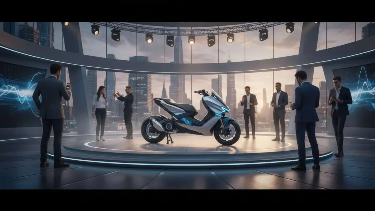  Scooter el&eacute;ctrica Kymco SuperNEX revolucionando la movilidad urbana con dise&ntilde;o innovador y tecnolog&iacute;a avanzada &mdash; Imagen generada por IA 