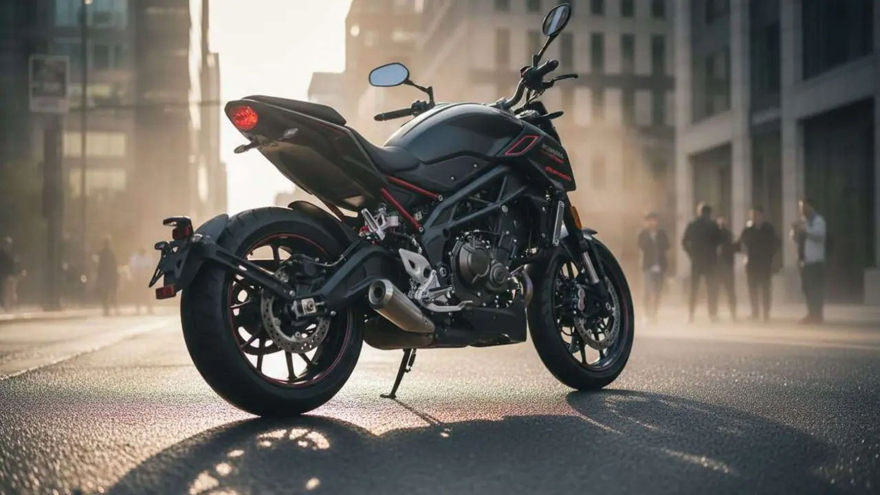  Benda Dark Flag 600 con motor V4 potente y embrague autom&aacute;tico innovador en el mercado de motocicletas &mdash; Imagen generada por IA 