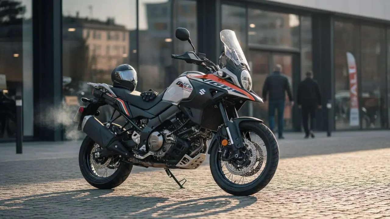  Suzuki V-STROM 1050 TECH con rebajas de m&aacute;s de 4.000 euros en su modelo destacado para motos de aventura &mdash; Imagen generada por IA 