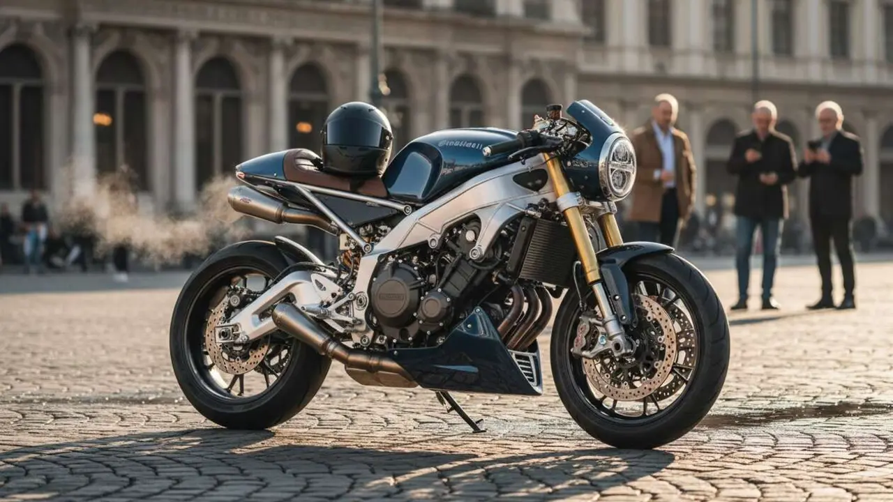  Morbidelli presenta su nueva moto neo retro 1200cc que compite directamente con Ducati y Triumph en dise&ntilde;o y potencia &mdash; Imagen generada por IA 