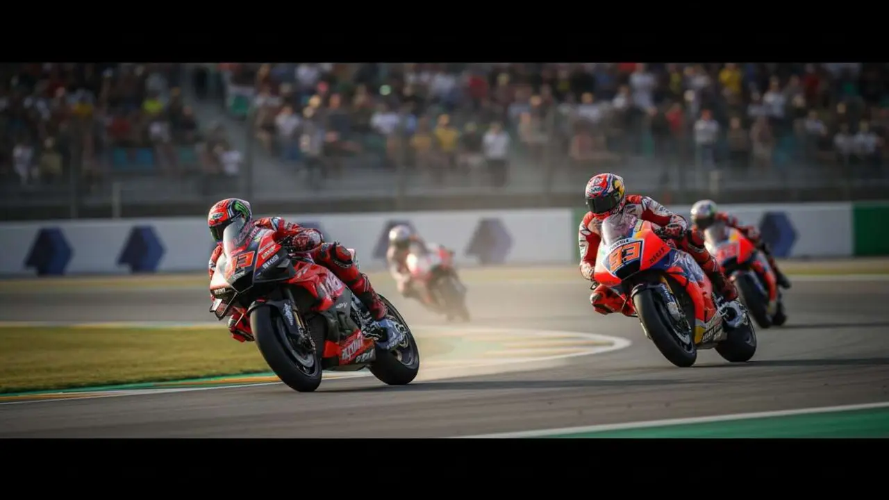  Aprilia domina la temporada de MotoGP con un rendimiento impresionante mientras Marc M&aacute;rquez regresa con fuerza y entusiasmo &mdash; Imagen generada por IA 