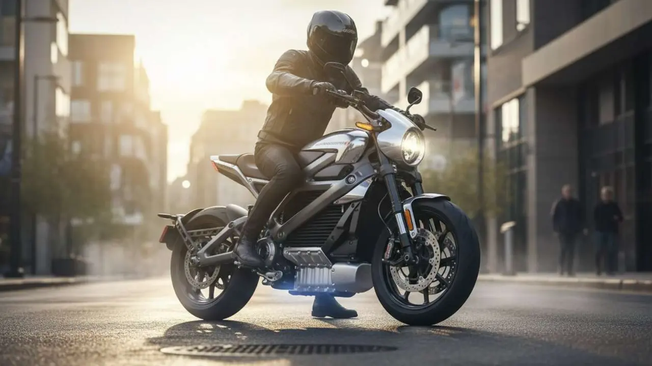  La nueva Harley Davidson el&eacute;ctrica en acci&oacute;n mostrando dise&ntilde;o innovador y tecnolog&iacute;a avanzada para motociclistas modernos &mdash; Imagen generada por IA 