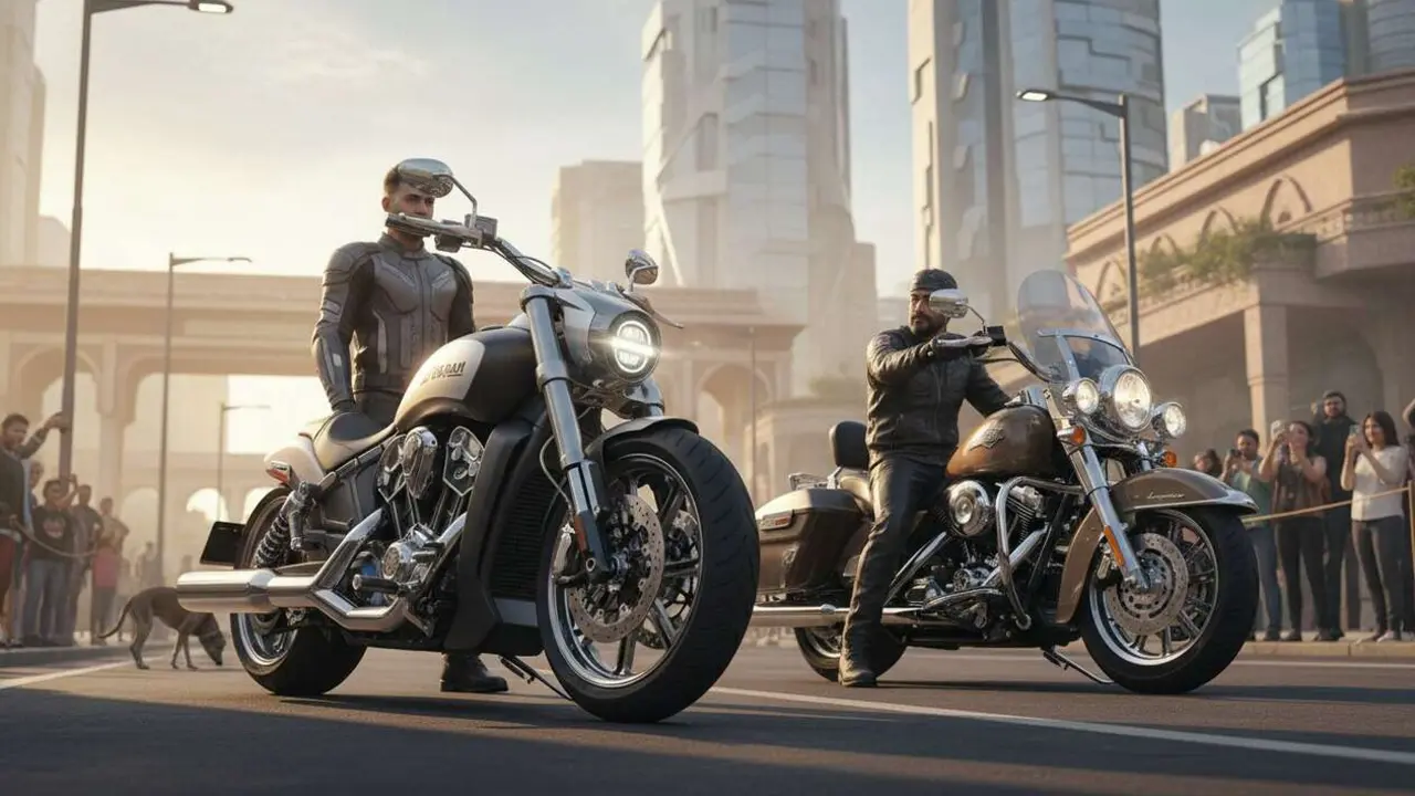  Indian ARO presenta una innovadora moto el&eacute;ctrica que desaf&iacute;a a Harley-Davidson en el mercado de motocicletas en India &mdash; Imagen generada por IA 