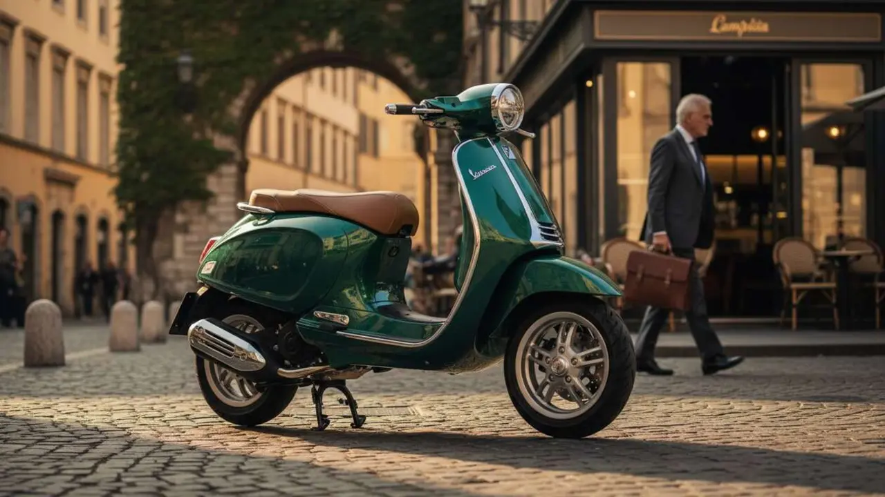  Lambretta X125 2026 en color cl&aacute;sico con dise&ntilde;o atemporal y garant&iacute;a de 5 a&ntilde;os para los amantes del scooter &mdash; Imagen generada por IA 