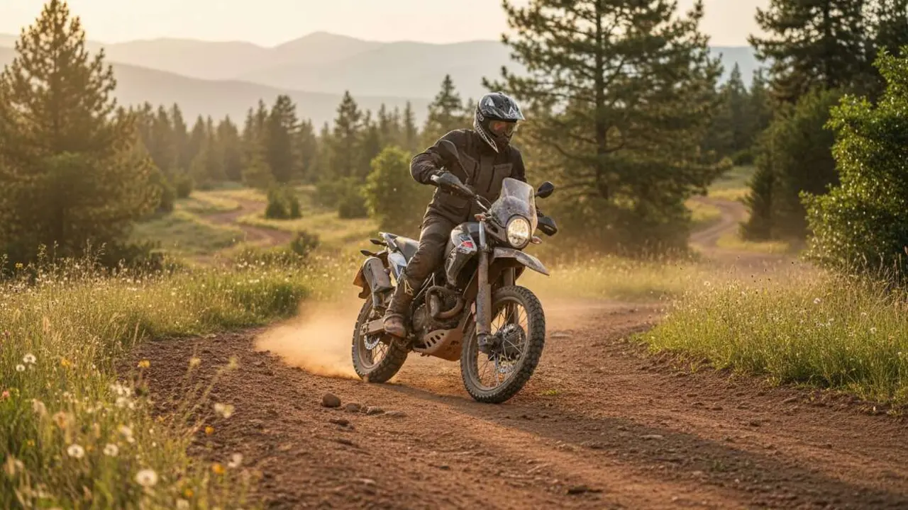  Hero Xpulse 200 Pro en acci&oacute;n, la moto trail ideal y accesible para conductores con carnet A2 &mdash; Imagen generada por IA 