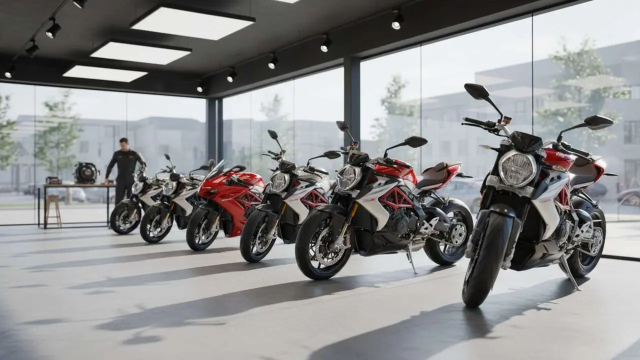 Motocicleta MV Agusta de alta gama destacada en dise&ntilde;o y rendimiento para amantes de las motos exclusivas &mdash; Imagen generada por IA 
