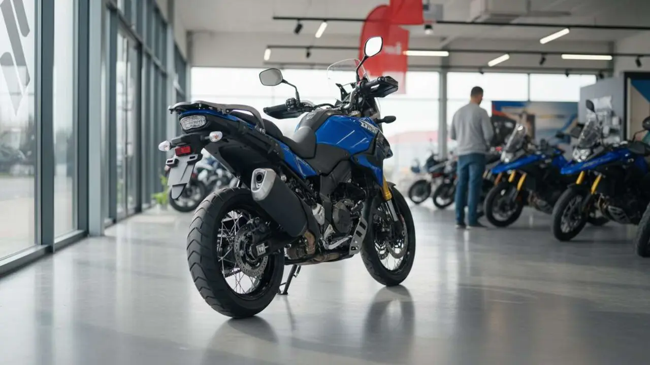  Suzuki V-STROM 1050 TECH 2026 con rebajas exclusivas en motocicletas para amantes de la aventura y tecnolog&iacute;a avanzada &mdash; Imagen generada por IA 