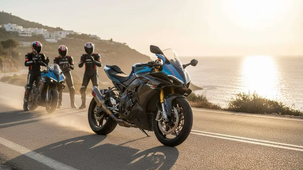  CFMOTO presenta su potente superbike V4 de 210 CV en Espa&ntilde;a revolucionando el mercado de motos deportivas &mdash; Imagen generada por IA 