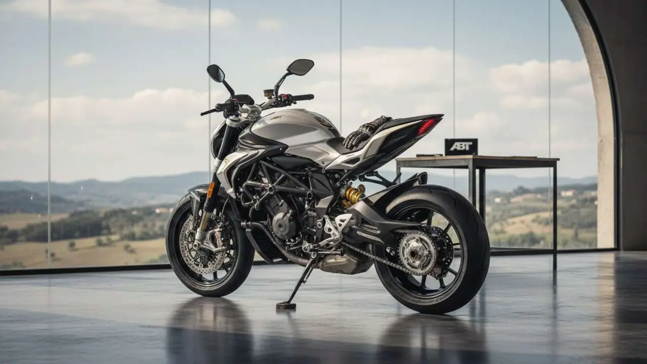  MV Agusta Brutale 1000 ABT destacando su dise&ntilde;o italiano y su potencia alemana en una motocicleta &uacute;nica &mdash; Imagen generada por IA 