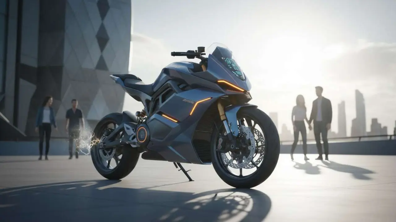  Moto el&eacute;ctrica Zontes 350 revolucionaria con dise&ntilde;o innovador y tecnolog&iacute;a avanzada para movilidad sostenible &mdash; Imagen generada por IA 