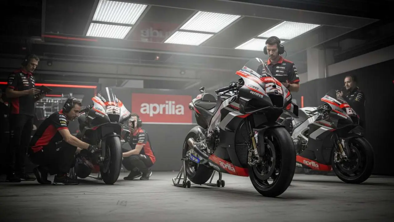  Piloto estrella de Aprilia en MotoGP 2024 con Luca Marini como la gran promesa del equipo italiano &mdash; Imagen generada por IA 