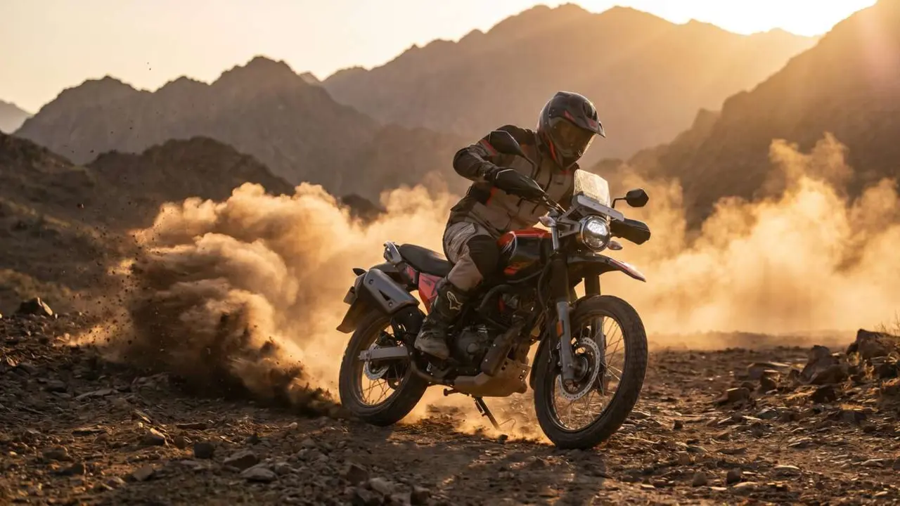  Moto Hero Xpulse 200 Pro en acci&oacute;n, la trail low cost que domina las rutas en 2026 con estilo y rendimiento &mdash; Imagen generada por IA 