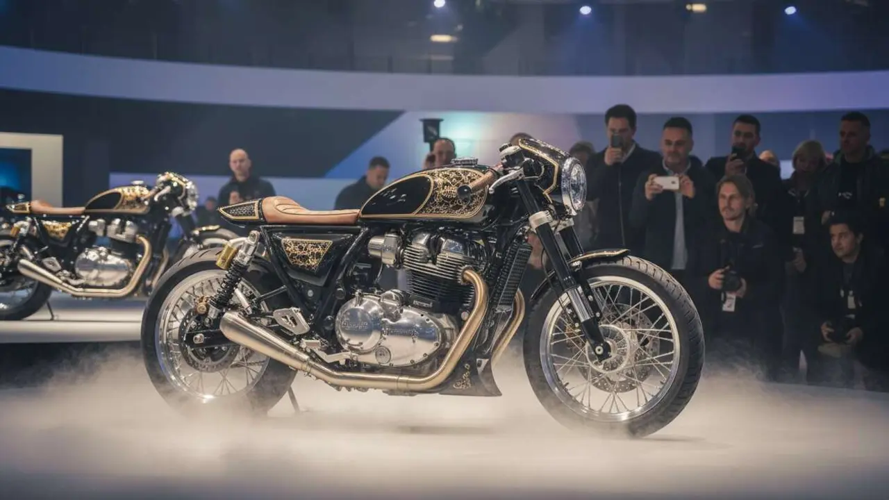 Royal Enfield Shotgun 650 &ldquo;SHAAN&rdquo; en exhibici&oacute;n como la custom m&aacute;s espectacular de Europa en dise&ntilde;o y potencia &mdash; Imagen generada por IA 