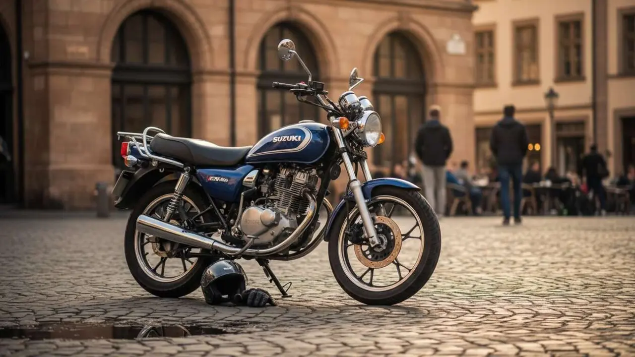  Suzuki GN125 ABS moto sin carnet econ&oacute;mica y segura por 1600 euros ideal para principiantes &mdash; Imagen generada por IA 