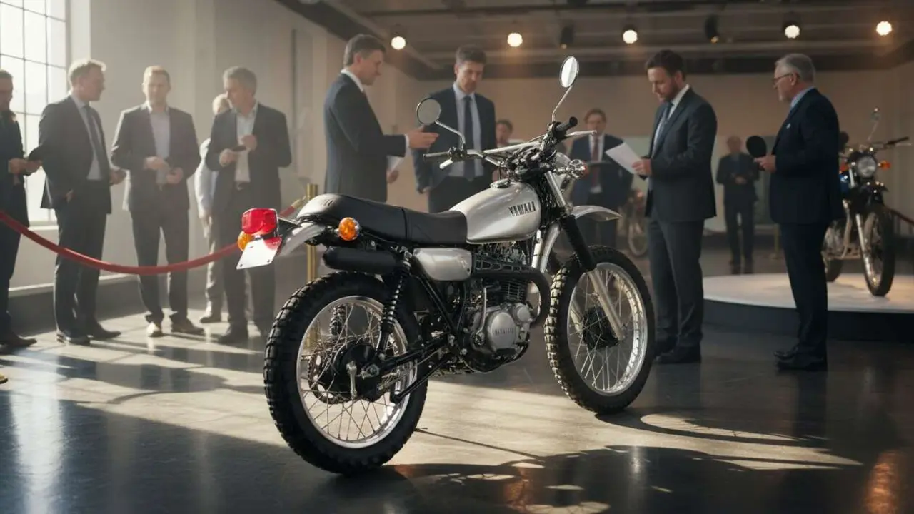  Yamaha XT500 1981 con solo 47 km recorre r&eacute;cord hist&oacute;rico en subasta de motos cl&aacute;sicas en excelente estado &mdash; Imagen generada por IA 