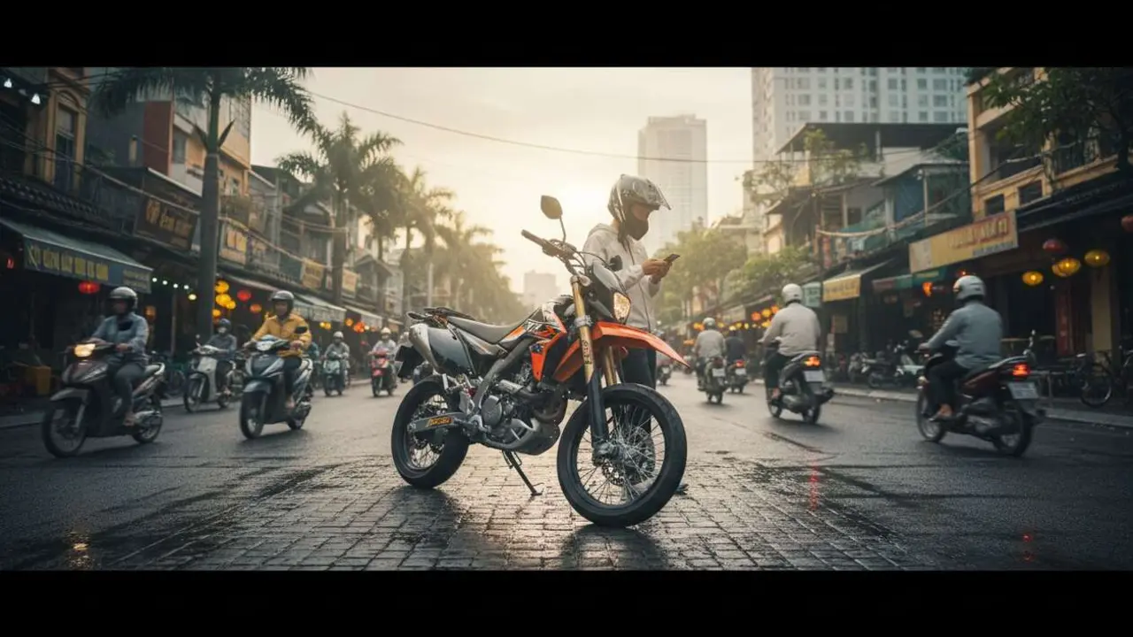  Suzuki DR-Z4SM 2026 en Vietnam la moto urbana innovadora que est&aacute; cambiando la movilidad urbana &mdash; Imagen generada por IA 