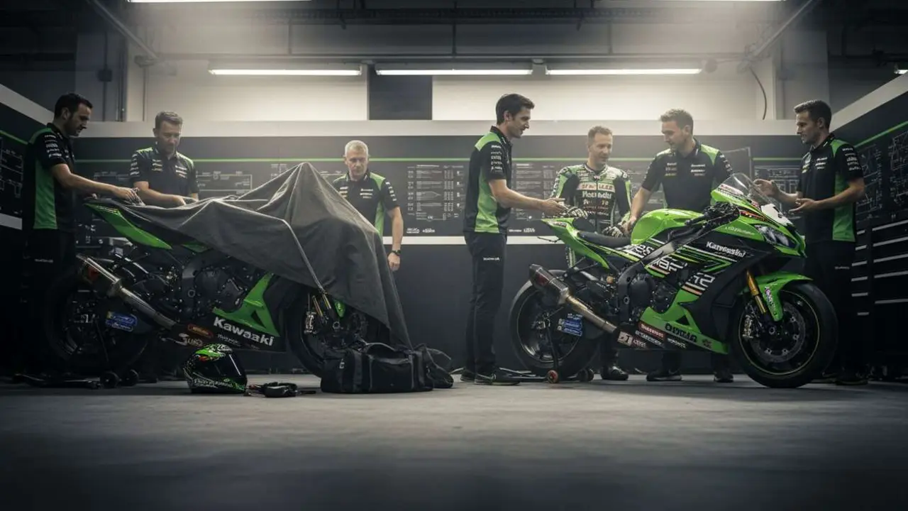  Kawasaki anuncia su salida de MotoGP para centrarse en el desarrollo y &eacute;xito en el campeonato de Superbikes &mdash; Imagen generada por IA 