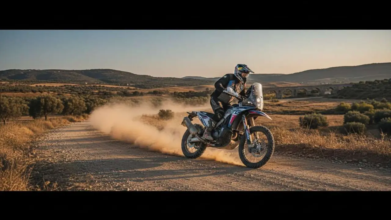 Kove 450 Rally 2026 moto deportiva en Espa&ntilde;a destacada por su dise&ntilde;o innovador y alto rendimiento en rallys &mdash; Imagen generada por IA 
