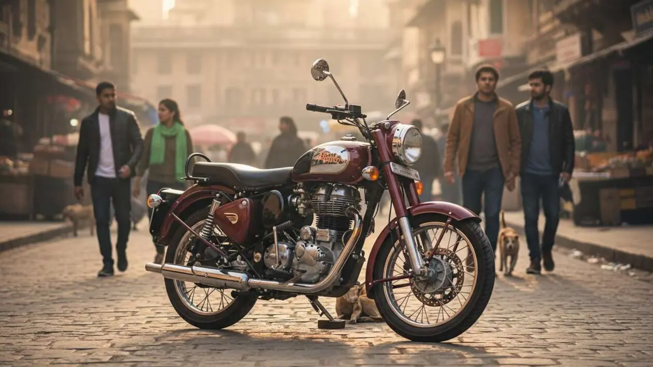  Royal Enfield Classic 350 en acci&oacute;n, la moto que domina las calles y marca tendencia este a&ntilde;o &mdash; Imagen generada por IA 