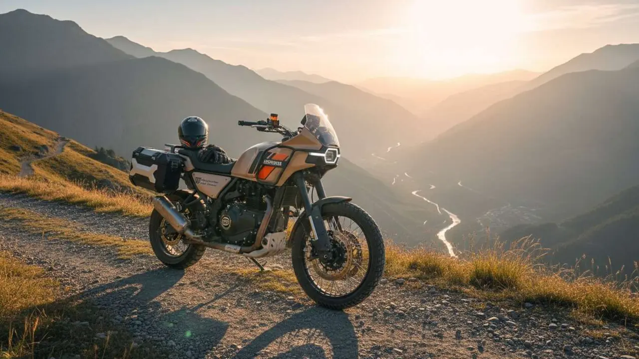  Royal Enfield Himalayan 2026 mostrando su nuevo dise&ntilde;o y caracter&iacute;sticas clave para reservas anticipadas &mdash; Imagen generada por IA 