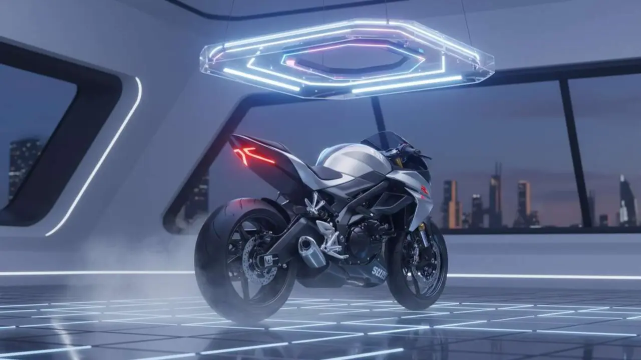  Suzuki SV-7GX 2026 mostrando su dise&ntilde;o innovador y tecnolog&iacute;a avanzada para motocicletas modernas &mdash; Imagen generada por IA 