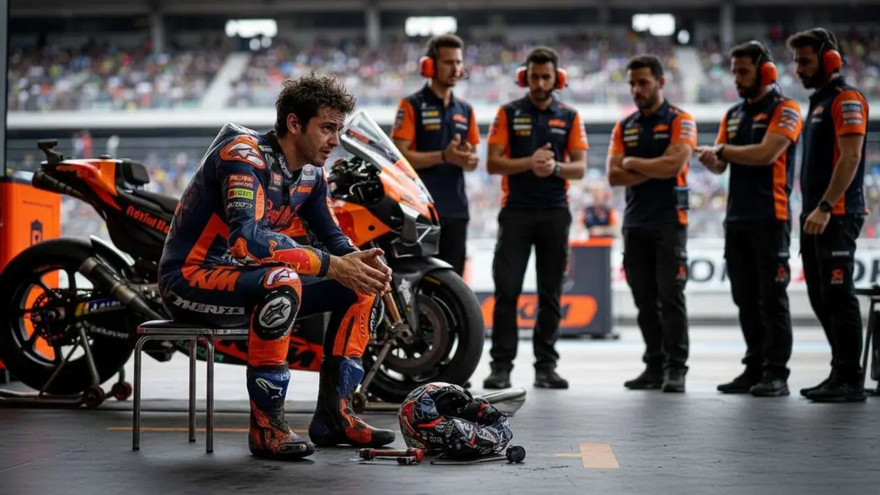  Maverick Vi&ntilde;ales criticando duramente a KTM y reflexionando sobre su posible adi&oacute;s a MotoGP en 2024 &mdash; Imagen generada por IA 
