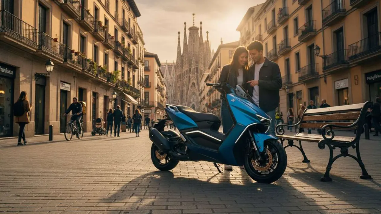  Yamaha JOG 2026 en acci&oacute;n, la moto urbana revolucionaria que est&aacute; cambiando las calles de Espa&ntilde;a &mdash; Imagen generada por IA 