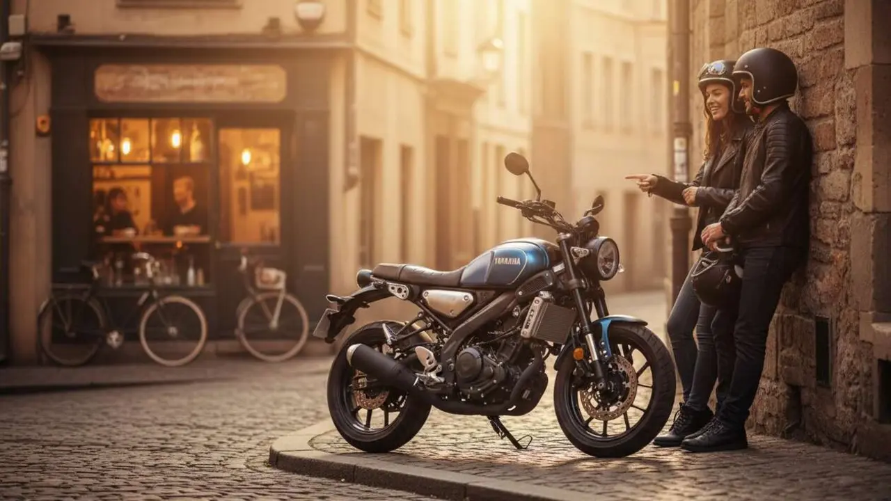  Yamaha XSR155 2026 naked retro sin carnet para principiantes que buscan estilo y libertad de manejo &mdash; Imagen generada por IA 