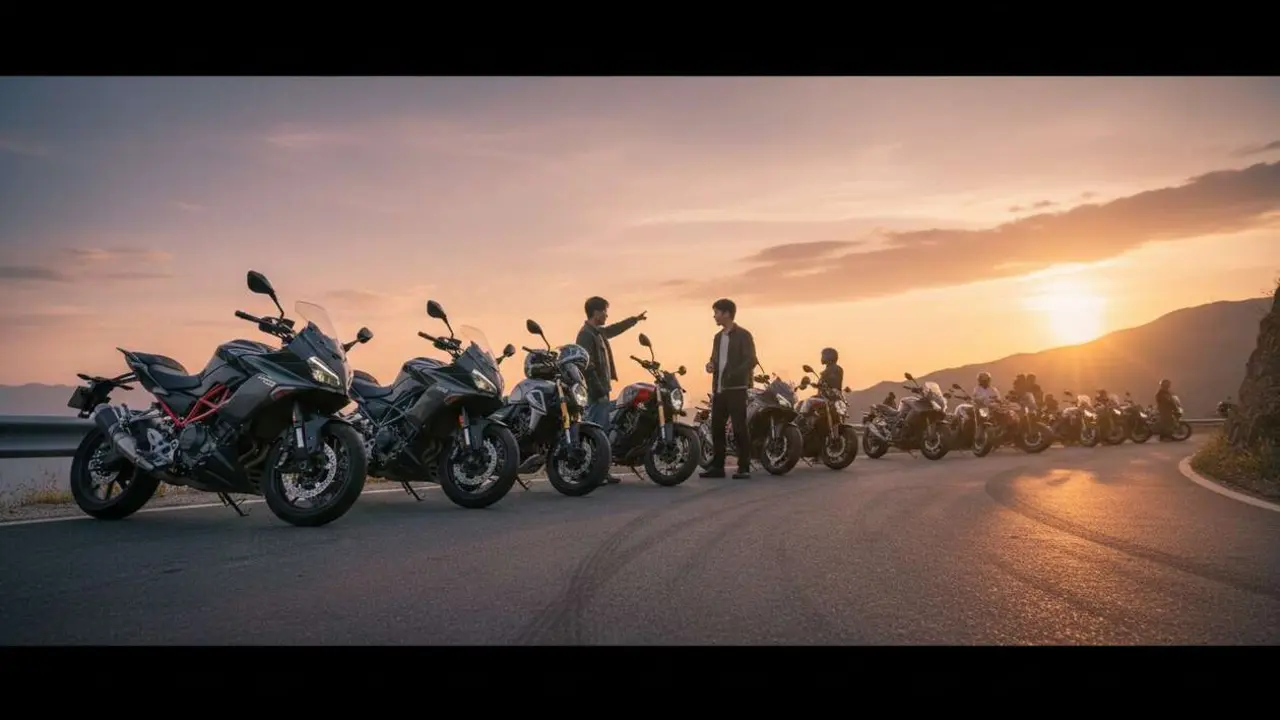  Motos CFMOTO modernas en carretera demostrando potencia y estilo que conquista a m&aacute;s aficionados cada d&iacute;a &mdash; Imagen generada por IA 