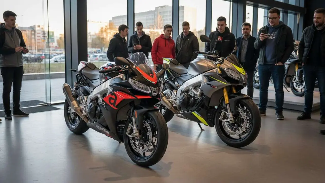  Aprilia RSV4 y Tuono destacando por su dise&ntilde;o innovador y tecnolog&iacute;a avanzada que enamora a los fans de motos deportivas &mdash; Imagen generada por IA 