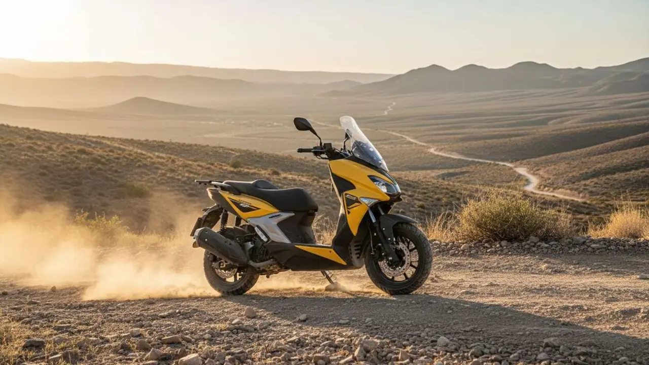  Keeway Vieste 300 XDV scooter todo terreno econ&oacute;mica que compite con Honda en rendimiento y precio &mdash; Imagen generada por IA 