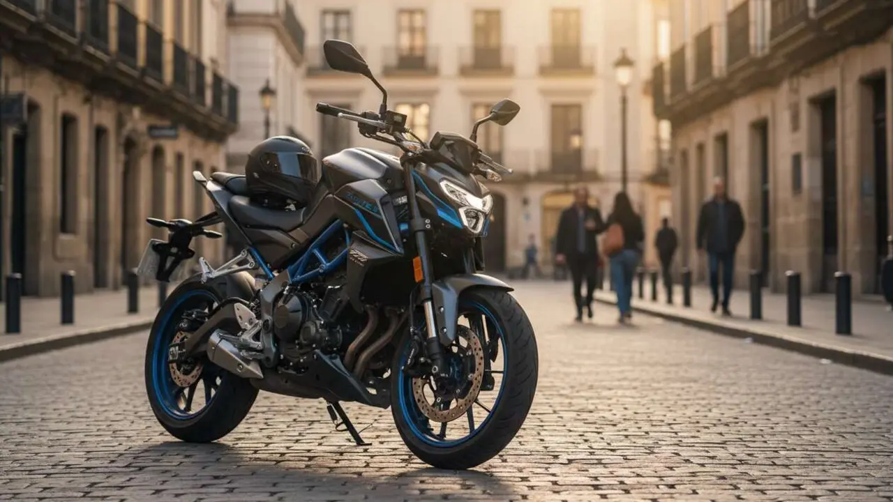  Moto urbana Zontes 310 destacada por su innovaci&oacute;n y dise&ntilde;o revolucionario en el mercado chino de motocicletas &mdash; Imagen generada por IA 