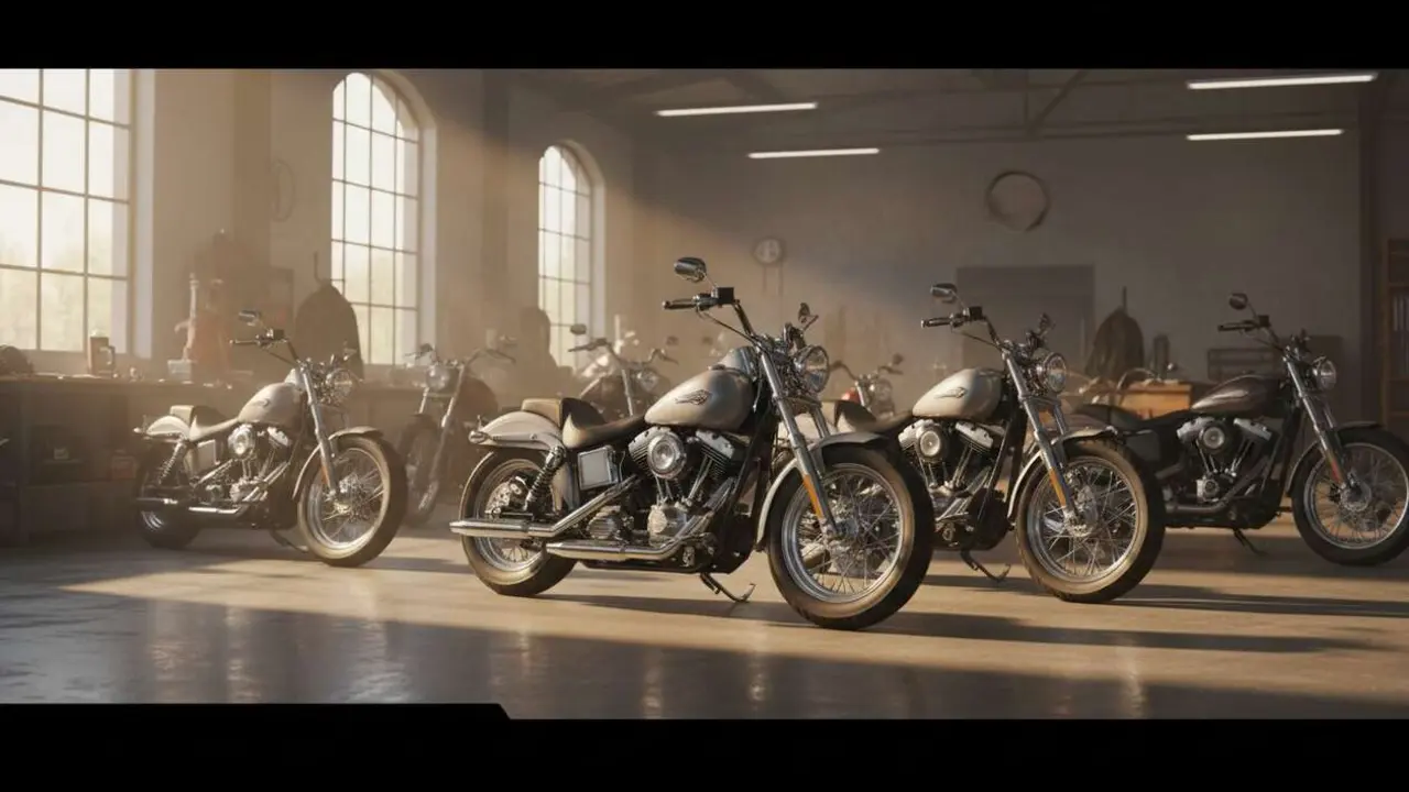  Harley Davidson en detalle con 7 secretos sorprendentes que no conoc&iacute;as sobre esta legendaria marca de motos &mdash; Imagen generada por IA 