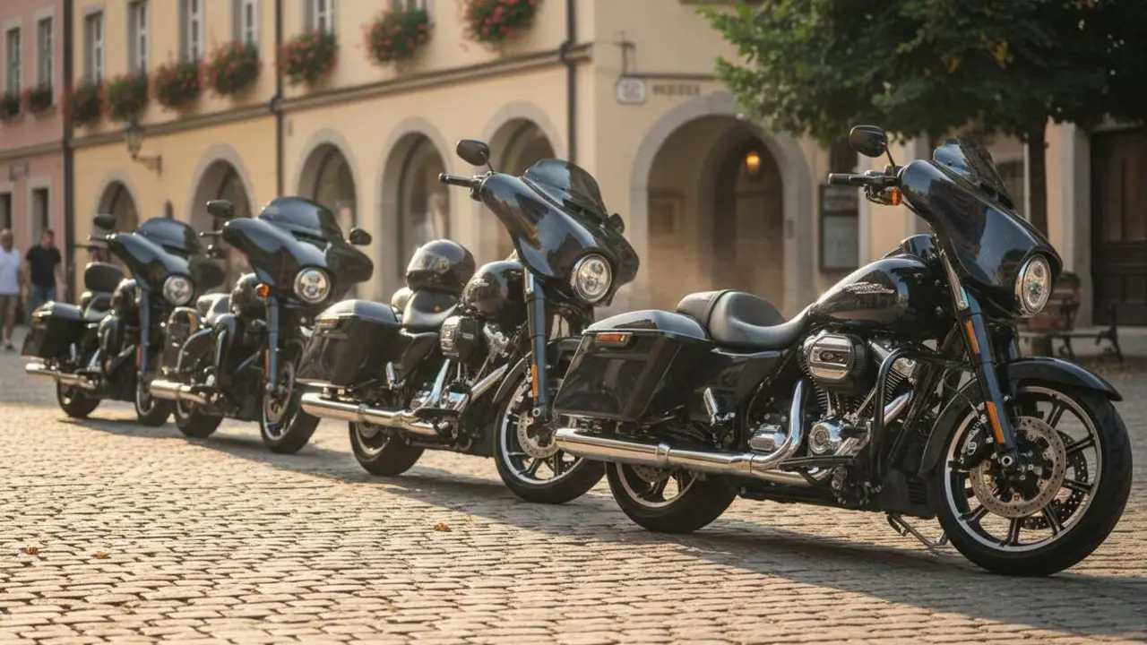  Harley Davidson modelos ic&oacute;nicos que todo amante de motos debe conocer para elegir su pr&oacute;xima motocicleta &mdash; Imagen generada por IA 