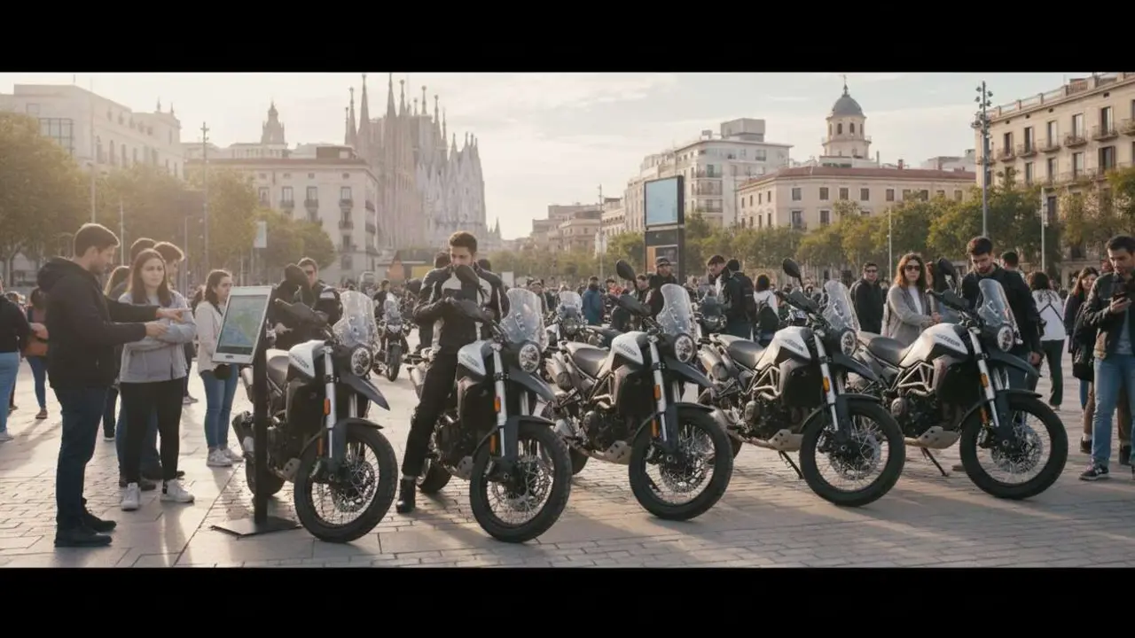  Motocicleta Macbor en carretera espa&ntilde;ola mostrando dise&ntilde;o innovador y tecnolog&iacute;a avanzada en 2026 &mdash; Imagen generada por IA 
