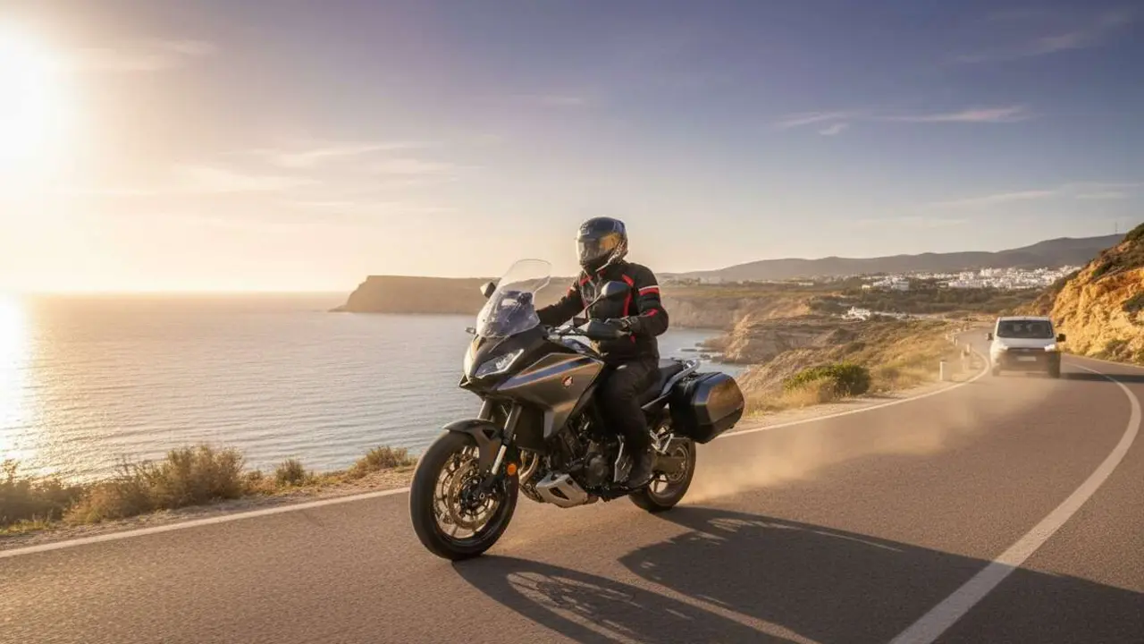  Honda NT 1100 en acci&oacute;n, la moto touring que est&aacute; revolucionando las carreteras de Espa&ntilde;a con su dise&ntilde;o y prestaciones &mdash; Imagen generada por IA 
