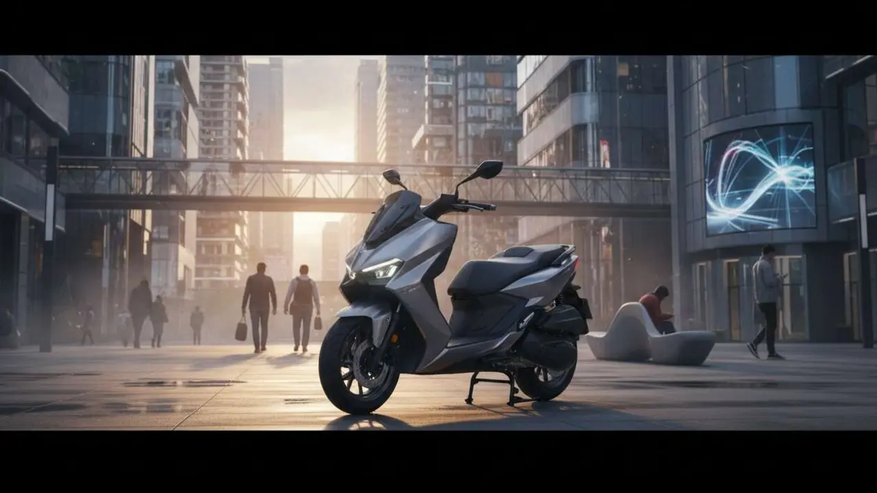  QJMOTOR Fort 125N 2026 mostrando su dise&ntilde;o innovador y estilo moderno en motocicleta de &uacute;ltima generaci&oacute;n &mdash; Imagen generada por IA 