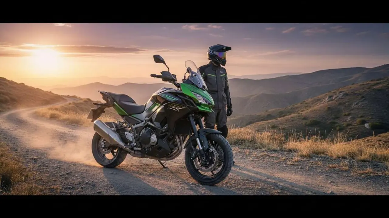  Kawasaki Versys 1100 2026 en acci&oacute;n, la trail que revoluciona el mercado de motos de aventura y carretera &mdash; Imagen generada por IA 