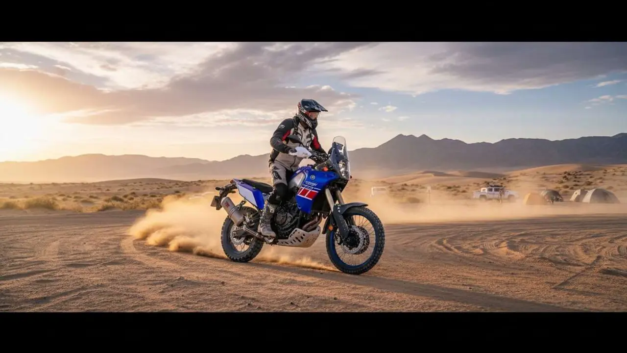  Yamaha T&eacute;n&eacute;r&eacute; 700 Rally en acci&oacute;n, la moto perfecta para aventura y competencias de rally extremo &mdash; Imagen generada por IA 